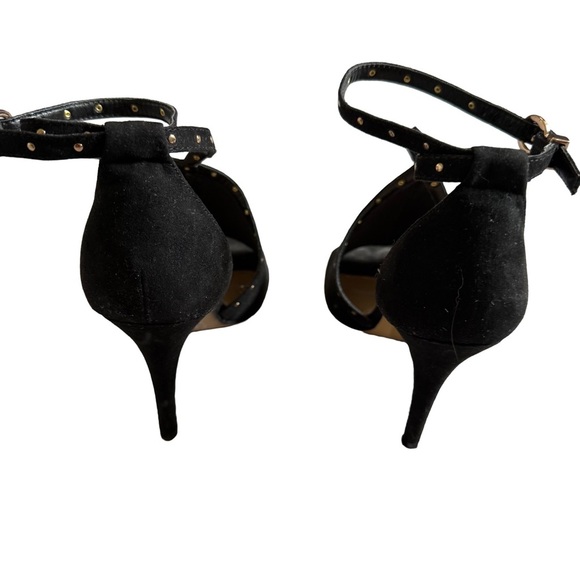 LAUREN CONRAD BLACK STRAPPY OPEN TOE HEEL WITH EMBELLISHMENTS SIZE 7 - Picture 5 of 9